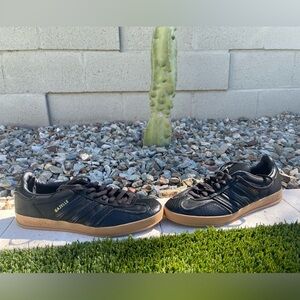 Adidas Black Leather Men's Gazelle Sneakers